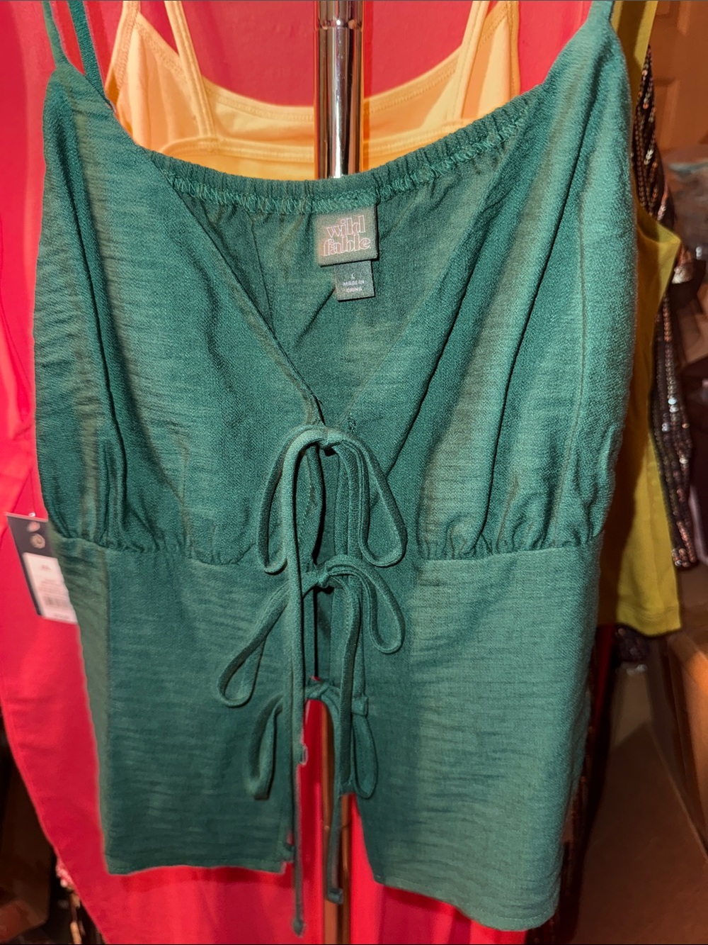 wild fable Teal Tie-Front Knit Tank